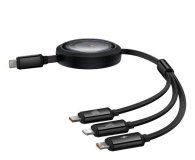 BASEUS Free2Draw Retractable Cable 3in1 100W 1,1m black P10368700111-04 - 1348107 - zdjęcie 2